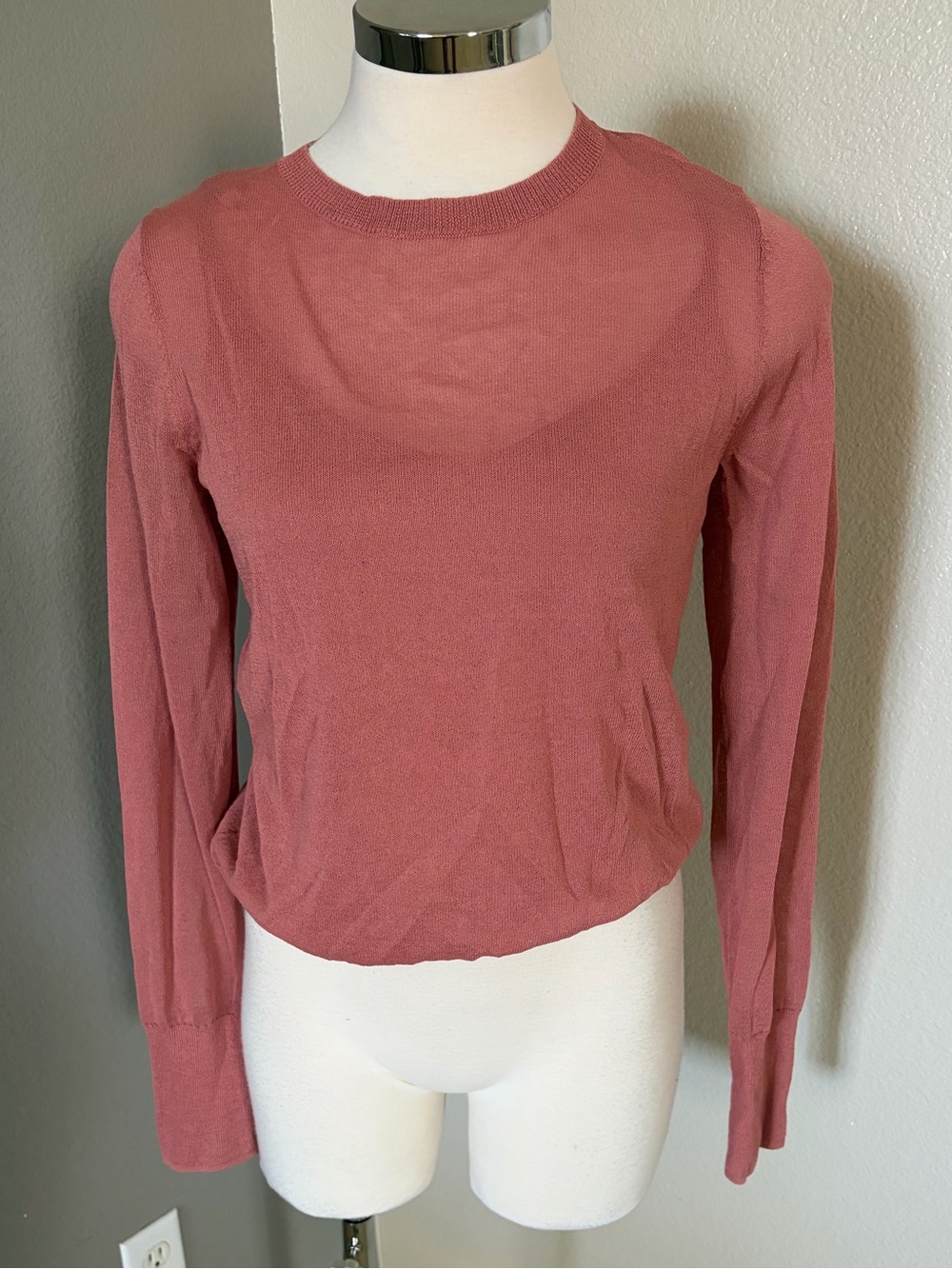 Leith Long-Sleeve Crewneck Top - Dusty Rose